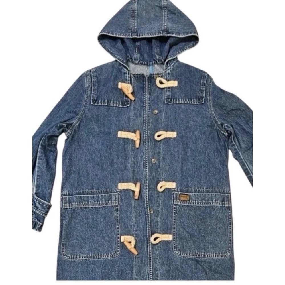 Vintage Lauren Jeans Co Ralph Lauren Denim Duffle Coat M Hooded Toggle Jacket